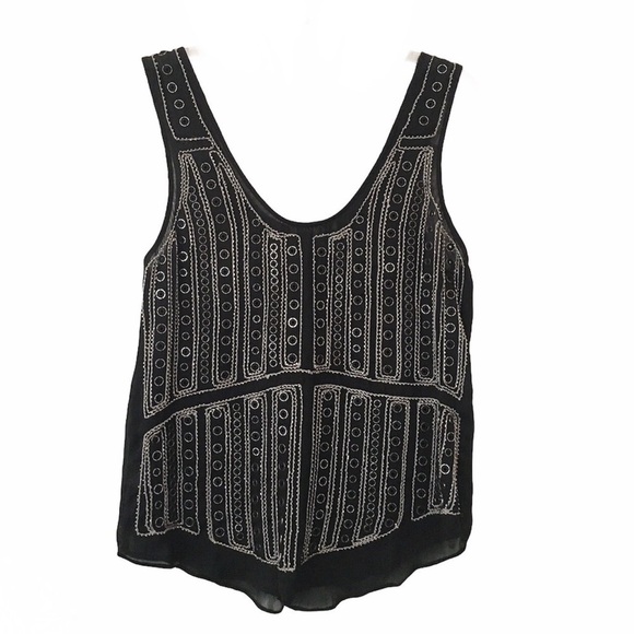 Parker Blair Embellished Black Sleeveless Cami Tank Top Size XS - Picture 1 of 14
